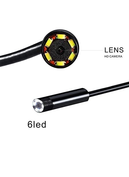BLUELEX 5m Waterproof Snake Camera 6 LED Borescope Security Camera with 5m Wire for Android Phone PC and Notebook