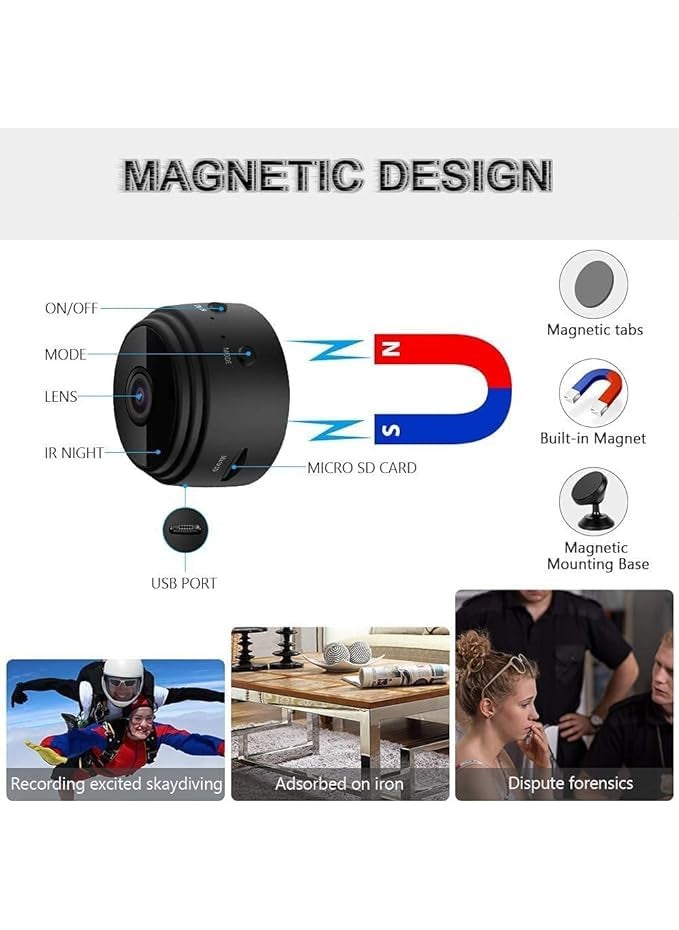 SNARIYOVSN 1080P HD Wireless IP WiFi Magnet Camera IR CCTV Home Security Camera with The Unique Design Used for Outdoor Indoor Security