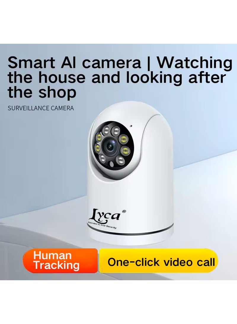 Lyca 3 MP Wireless WiFi AI Smart Security Camera Indoor HD Resolution Two Way intercom Dual Light Souce Mode PTZ Function Humanoid Tracking Color Night Vision