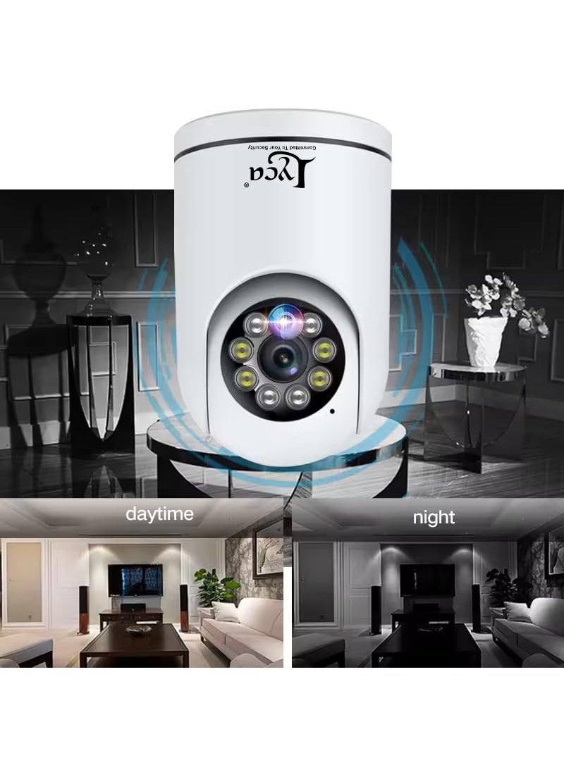 Lyca 3 MP Wireless WiFi AI Smart Security Camera Indoor HD Resolution Two Way intercom Dual Light Souce Mode PTZ Function Humanoid Tracking Color Night Vision