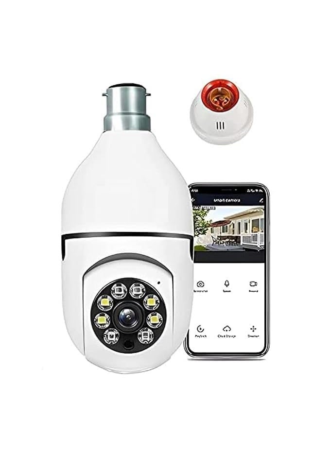 SNARIYOVSN 360 View 2 MP 1080p HD Bulb Light Wireless IP Camera Fish Eye 360 Degree Panoramic Mini Lamp IR CCTV Home Security Camera Cloud Camera White PTZ Camera55