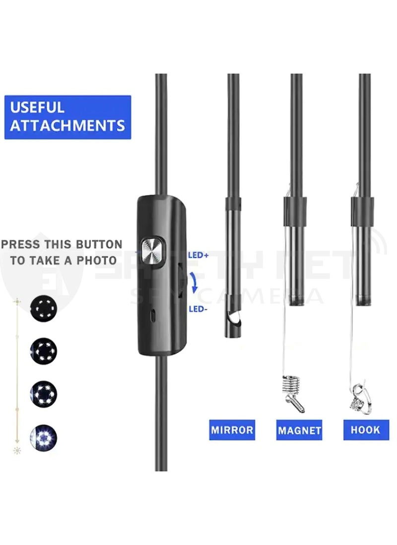 Safety NET Endoscope Camera with Light 1080P HD Bore Scope Borescope with 8 Lights Waterproof 164FT SemiRigid Cord for Pipe Inspection Industrial Endoscope for Phones