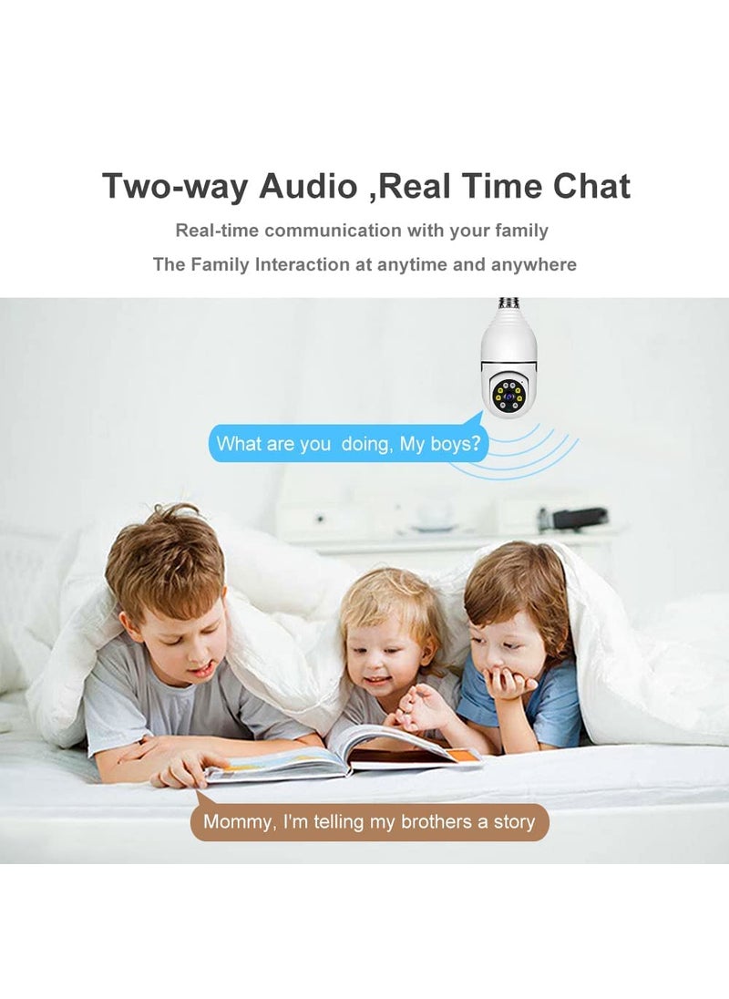FAVONE Full HD Wifi Wireless IP CCTV Security Night Light Vision Indoor Remote Bulb Shape PTZ Camera 1080P 360 V380 APP Auto Tracking Two Way Audio Communication Watch Live Streaming