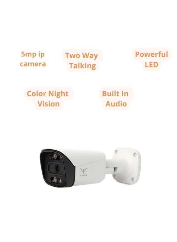 JK Vision 5MP CCTV IP Camera Full Set 4 Bullet 4 Dome 8 Channel NVR with inBuilt POE 2TB Hard Disk Cat6 Cable 100 Meter 16 RJ45 Connector