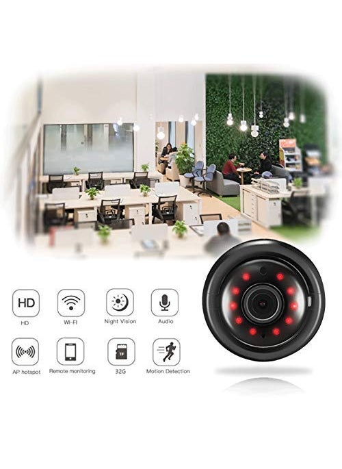 NXXTTNK Small IP Security Cameras with HD 1080 Video Audio Recording Cloud Based Storage Night Vision Motion Detection Surveillance Cam for HomeOfficeCarNannyRoom no Battery Backup