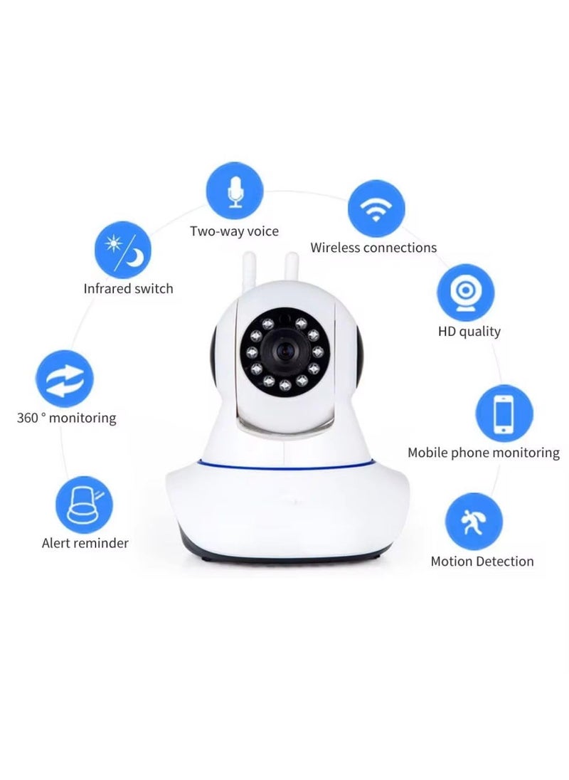 OneXsale WiFi 360 Live View Wireless Smart Dual Antenna WiFi Camera Night Mode Motion Detection Alert TwoWay Audio SD Card Recording V380 Pro Home and Office Night Security Camera