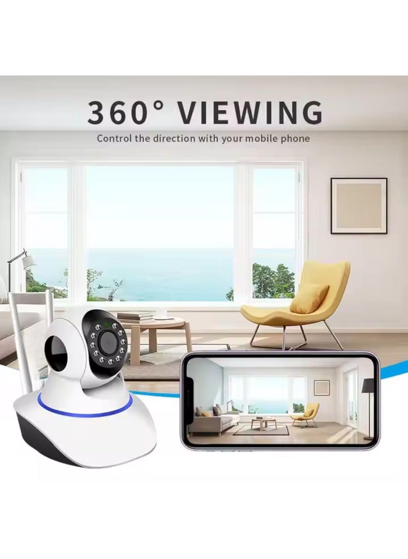 OneXsale WiFi 360 Live View Wireless Smart Dual Antenna WiFi Camera Night Mode Motion Detection Alert TwoWay Audio SD Card Recording V380 Pro Home and Office Night Security Camera