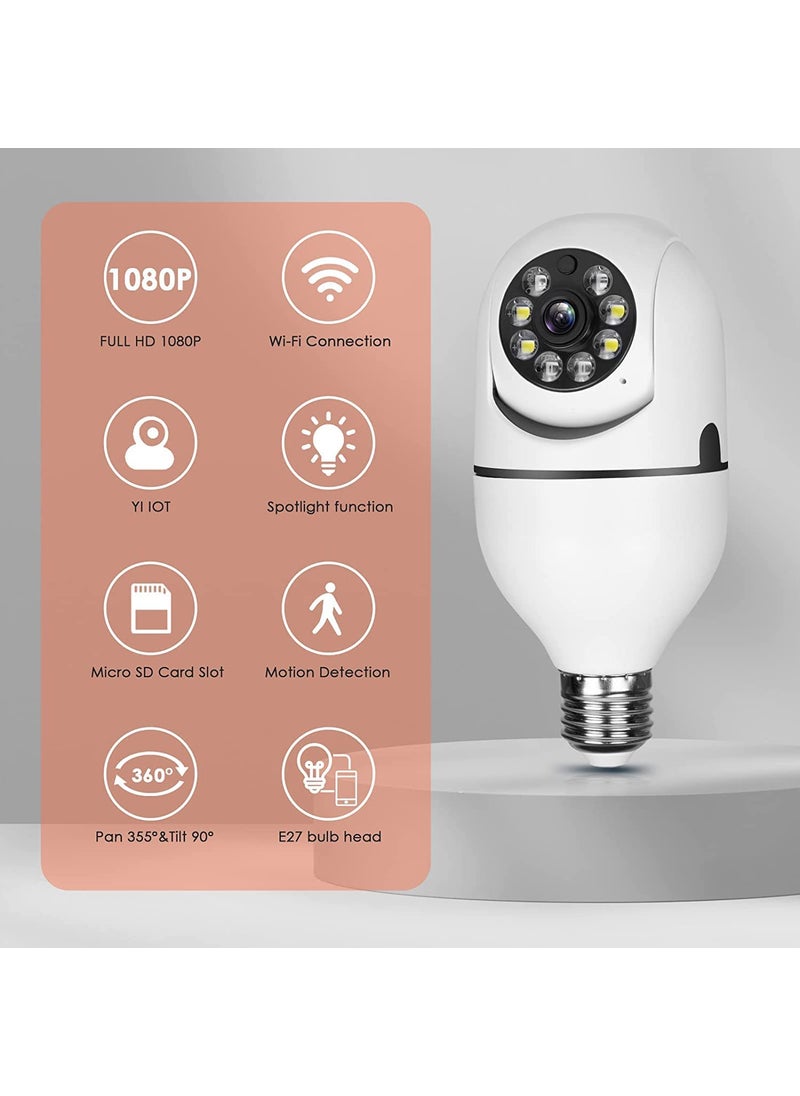 SIOVS TZ Wireless WiFi E27 Bulb Holder Security Camera with Night Vision for HomeOfficeWarehouse V380 App for Remote Live Viewing