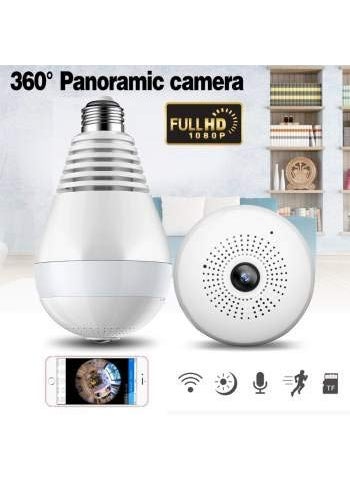 MANYACEM 360 Degree Smart WiFi Wireless Light Bulb Security Camera Spy Hidden Panoramic Security Bulb Camera Indoor Bulb Camera HD