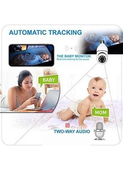 SNARIYOVSN HD WiFi Bulb Light Wireless IP WiFi CameraFish Eye 360 Degree Panoramic Mini Lamp IR CCTV 1440p Home Security Light Camera Camera50