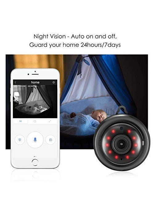 MatLogix WiFi Full HD Spy IP Camera Hidden Wireless CCTV Security with Microphone Cloud Based Storage Night Vision Motion Detection Two Way Communication Supports SD Card for Home Car Black