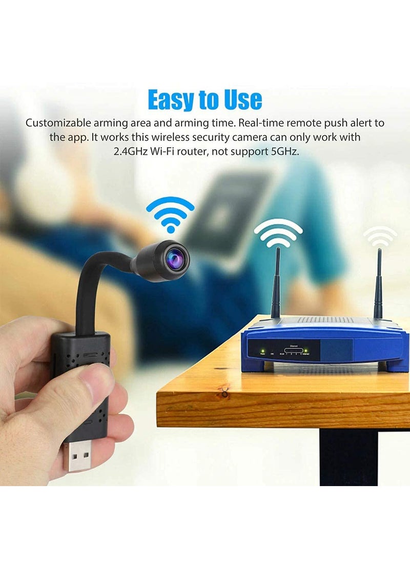 SMARS WiFi 920x1080p HD 100 Viewing Area Security Camera WiFi Spy Camera for Home Hidden Wireless IP Cam Black