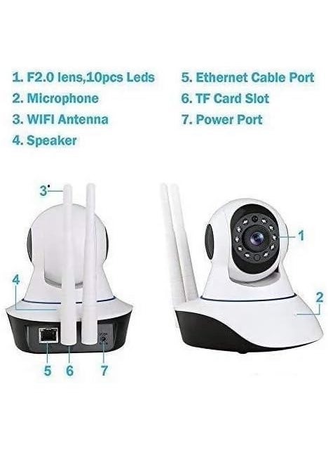 LOOK CAM V380 WiFi Smart Camera 1080p Hd Quality with Night Vision Quality and 2 Way Audio and Upto 64 GB SD Card Support
