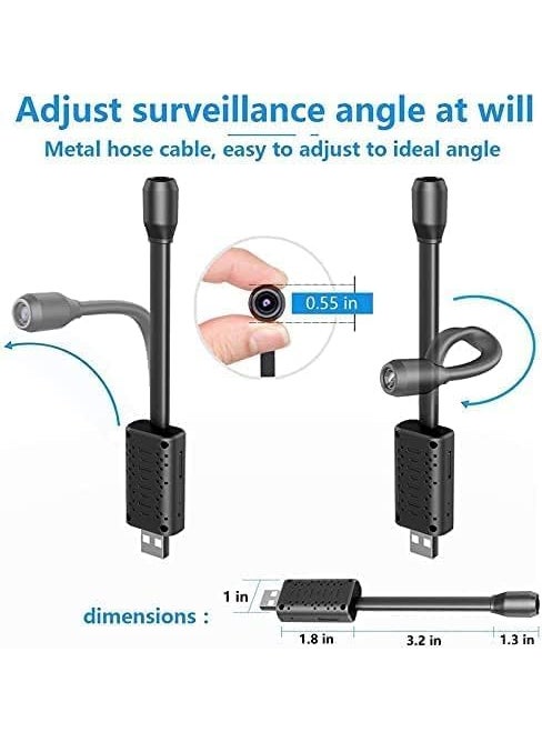securinnov WiFi Surveillance Flexible Neck Wireless Security Camera 1080P Watch Live View Wireless IndoorOutdoor Home Office with Motion Detection Flexible Camera