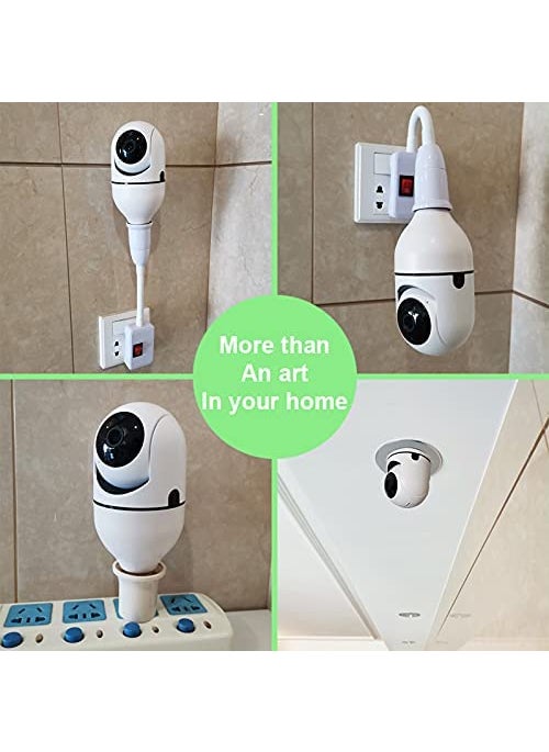 MatLogix Security WiFi Outdoor Wireless 2MP CCTV Bulb Camera Full HD 1080P IP Camera Home Surveillance CCTV Cameras with Motion Detection AlarmTwo Way Audio PTZ Dome Camera