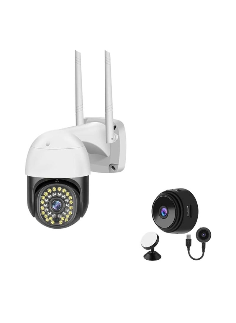 CAMERA DEKHO 3MP Dual Lens Wireless WiFi Smart CCTV Camera Ultra HD View Double Side View Two Way Talk Motion Detection Night Vision Support Upto 128gb SD Card Free Magnetic Spy Camera