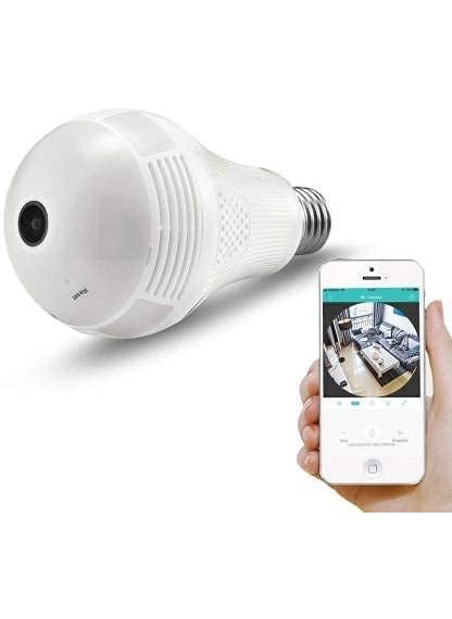 SIOVS CCTV WiFi Bulb Camera 1080P Full HD for Home Office Warehouse Compatible with All Android iOS Smartphones White