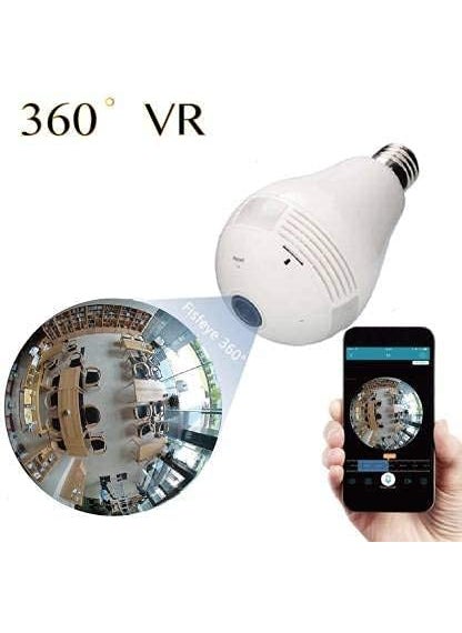 SIOVS CCTV WiFi Bulb Camera 1080P Full HD for Home Office Warehouse Compatible with All Android iOS Smartphones White