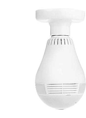 SIOVS CCTV WiFi Bulb Camera 1080P Full HD for Home Office Warehouse Compatible with All Android iOS Smartphones White