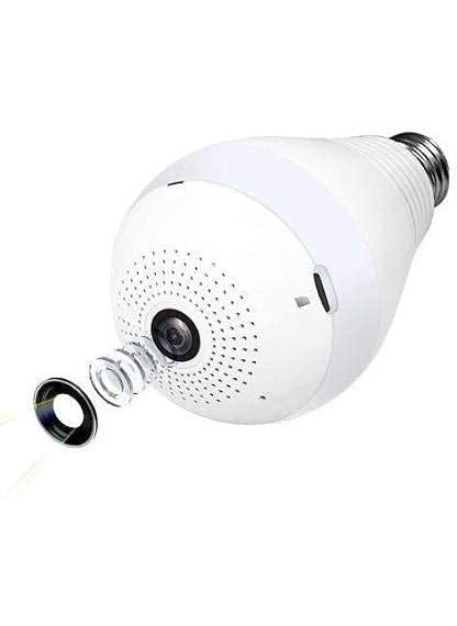 SIOVS CCTV WiFi Bulb Camera 1080P Full HD for Home Office Warehouse Compatible with All Android iOS Smartphones White