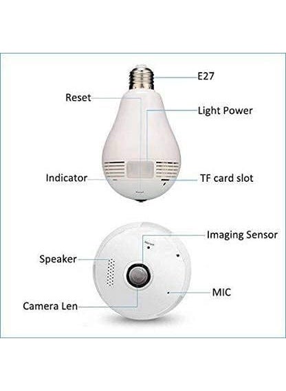 SIOVS CCTV WiFi Bulb Camera 1080P Full HD for Home Office Warehouse Compatible with All Android iOS Smartphones White