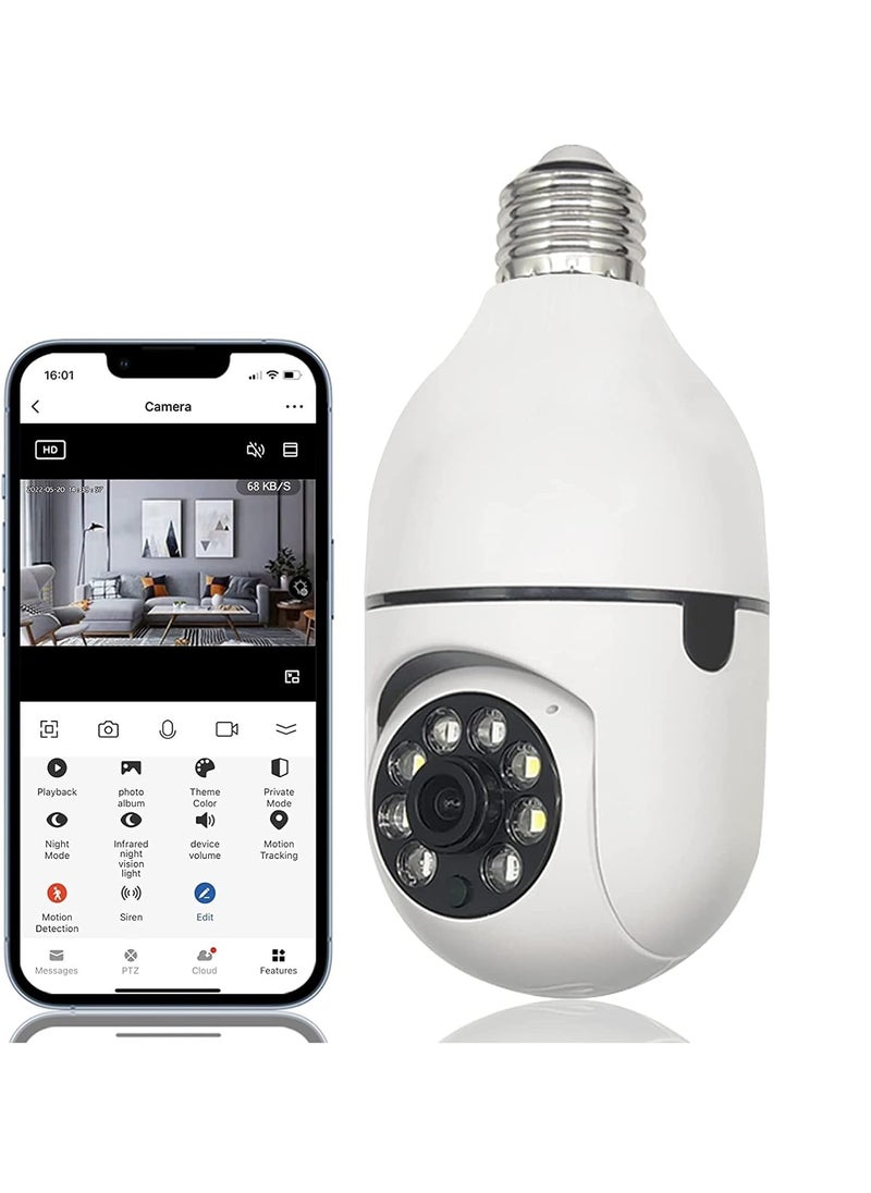 SIOVS WiFi 1080p HD Bulb Light Wireless IP CameraFish Eye 360 Degree Panoramic Mini Lamp IR CCTV Home Security Camera