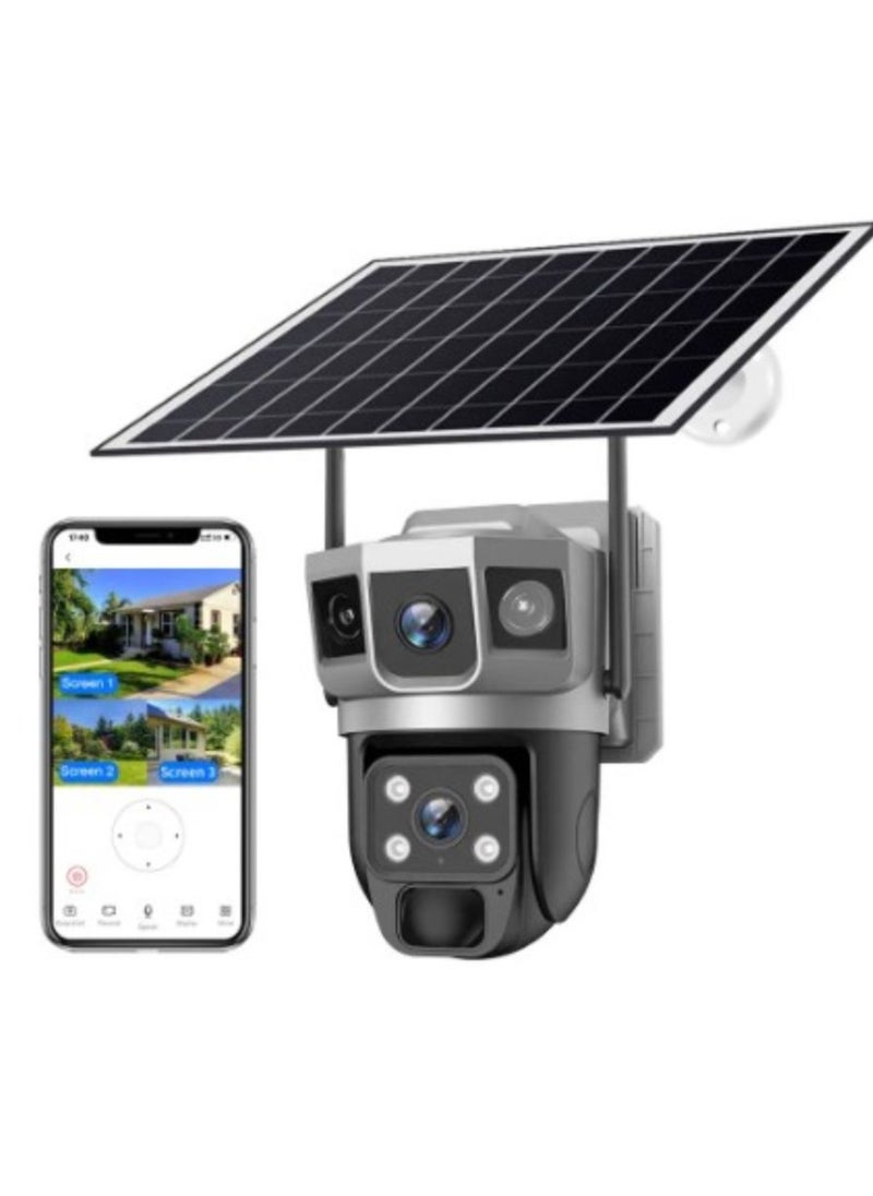 VTS02-WIFI-GEEK SPACE DUAL LENS SOLAR CAMERA WITH THREE VIDEO SCREEN