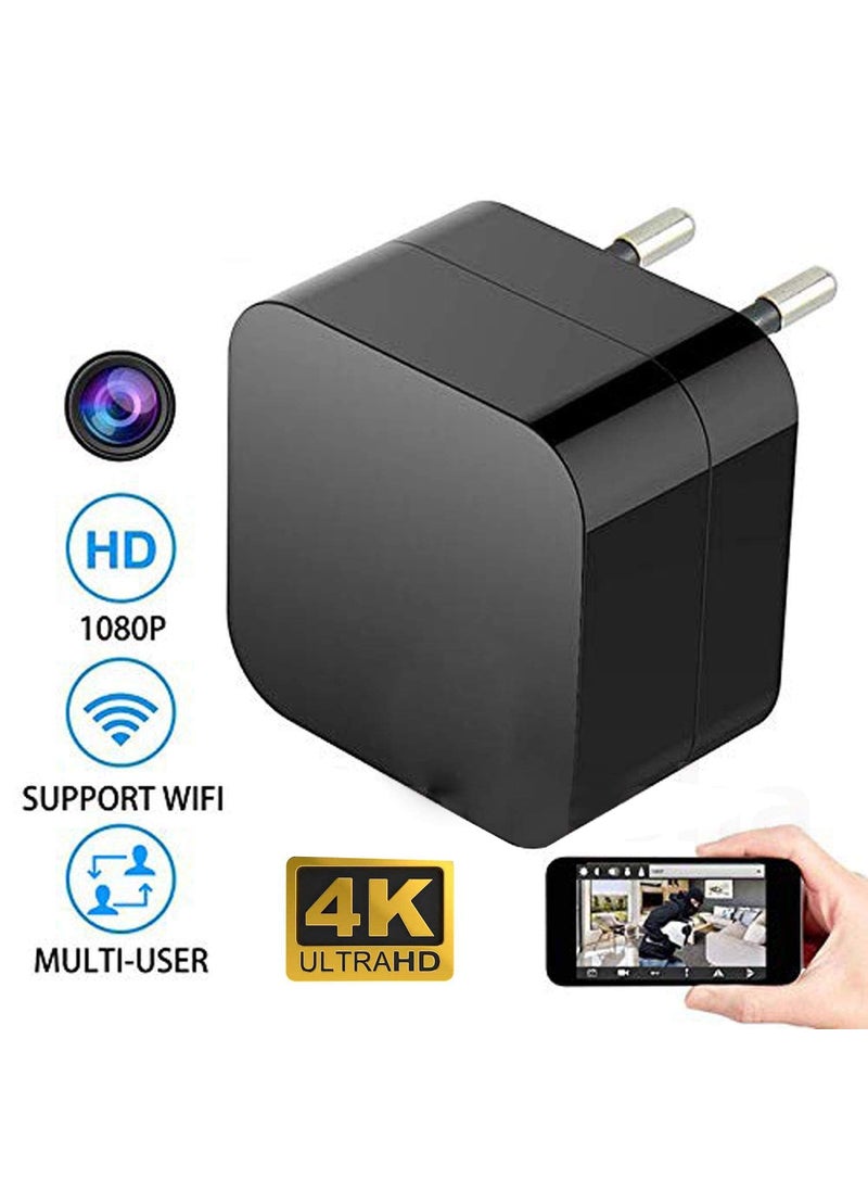 visionrabbit WiFi 4k Full HD Wireless WiFi Charger Camera Night Vision Motion Detection Hidden Security Spy Cam for Home Room Office Surveillance Video Audio Recording Live Streaming in App