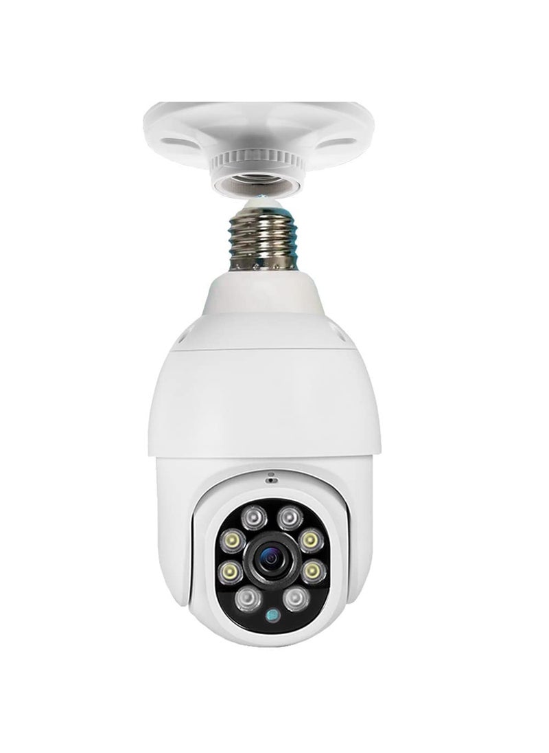 SIOVS WiFi HD 1080P Bulb Type WiFi Camera Indoor Outdoor PTZ CCTV 1080p Full HD Night Vision IP Security Camera Wireless Microsd Card Slot Cloud Storage White