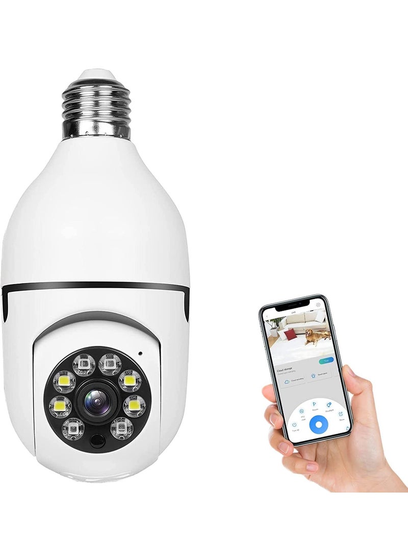 SIOVS WiFi Outdoor Bulb Camera Full HD 1080P WiFi IP Camera Home Surveillance CCTV Cameras with Motion Detection AlarmNight VisionRemote Viewing_Two Way Audio PTZ Dome Camera