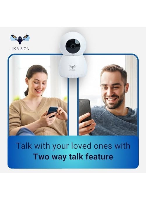 JK Vision Ranger 2 WiFi CCTV Camera 360 Coverage1080P Wireless Human Tracking Alarm Push Night Vision TwoWay Talk Compatible with Alexa White Support Upto 256GB Memory Card
