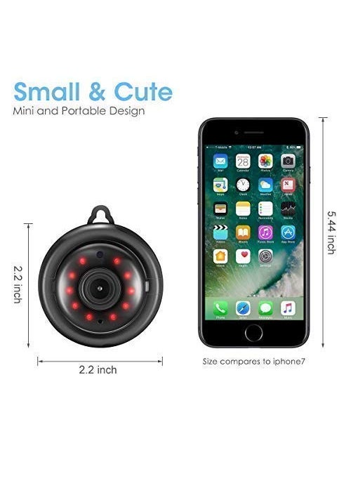 Paroxysm Mini WiFi IP Wireless Hidden Spy Camera Small Size Cloud Based Storage Night Vision Motion Detection 2 Way Communication Supports Upto 64 GB Card