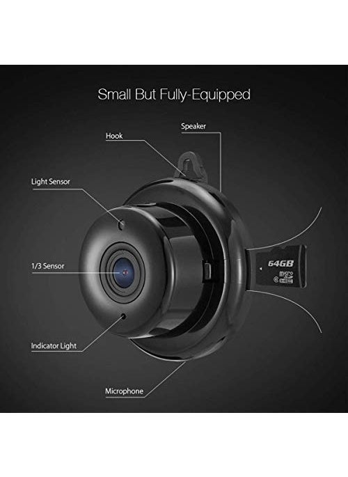 Paroxysm Mini WiFi IP Wireless Hidden Spy Camera Small Size Cloud Based Storage Night Vision Motion Detection 2 Way Communication Supports Upto 64 GB Card