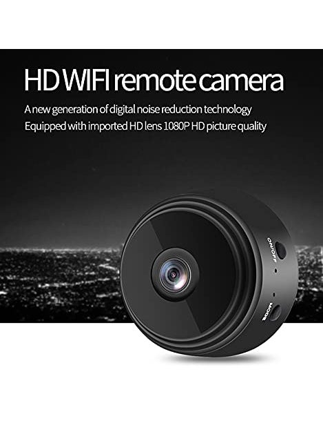 Refurbished TECHNOVIEW Mini Spy Wireless Hidden Video Audio Full HD 1080P CCTV WiFi Camera with Night Vision Motion Detection Supports Upto 64 GB Card not Included Battery Operated Black HD