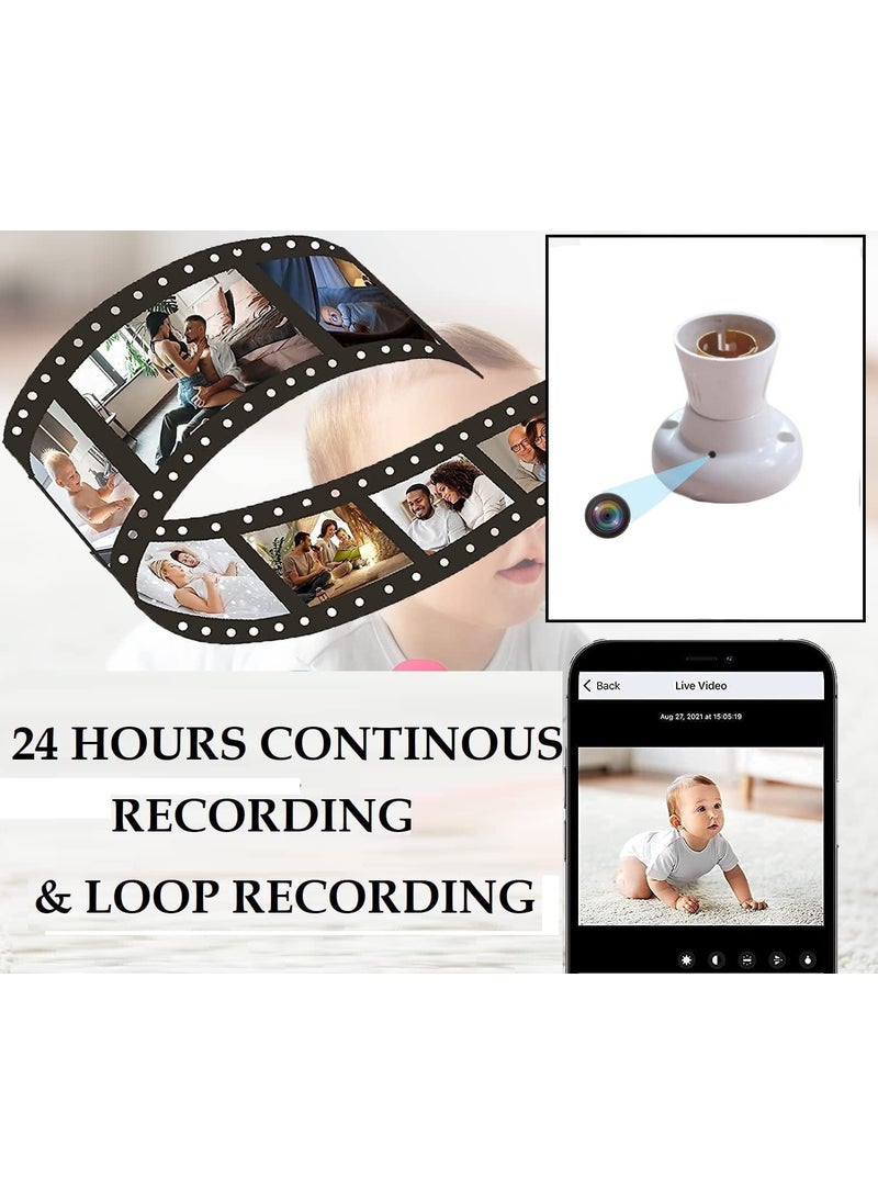 IYZA New HD WiFi 1080P Secret Bulb Holder Camera HD Wireless Video Recorder Camera Watch Live 24 Hours PRO APPBulb Holder