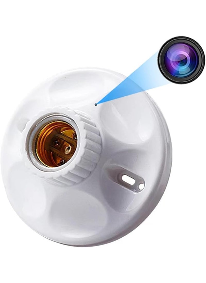 FREDI HD PLUS 1080P WiFi IP Camera Lamp Holder Outdoor Security Hidden Camera for Apartment Door WiFi Wireless Home Security Surveillance Bulb Camera App Inbuilt iWFCam App