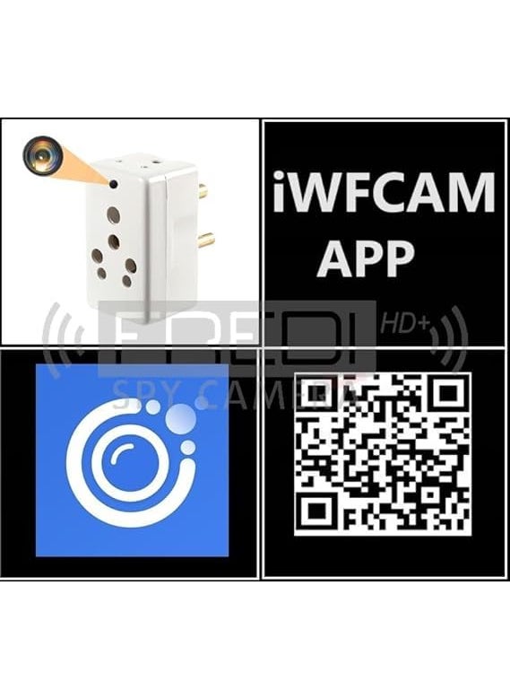 FREDI HD PLUS Plug Hidden Camera 3 Pin Multi Plug Camera Inbuilt 32GB SD Card Audio and Video Recording Live Feed Camera with WiFi Motion Detection iWFCam APP