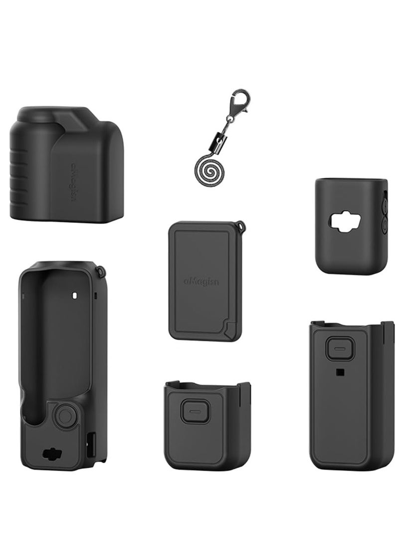 SYOSI for DJI Osmo Pocket 3 Soft Silicone Case, Silicone Protective Case Cover for DJI Pocket 3 Camera, Scratch - Resistant Protective Sleeve for DJI Pocket 3 Accessories (Black)