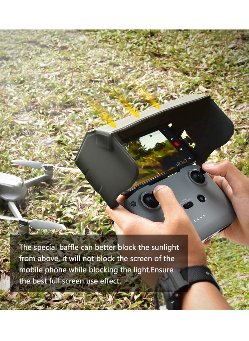 Drone Sunshade for DJI Mavic 3/Mini 2/Mavic Air 2/DJI Air 2S Controller Small and Lightweight Non-deformable Magnetic Design Precise Fit Suitable for 4.4-7.1 inch Smartphone Screens