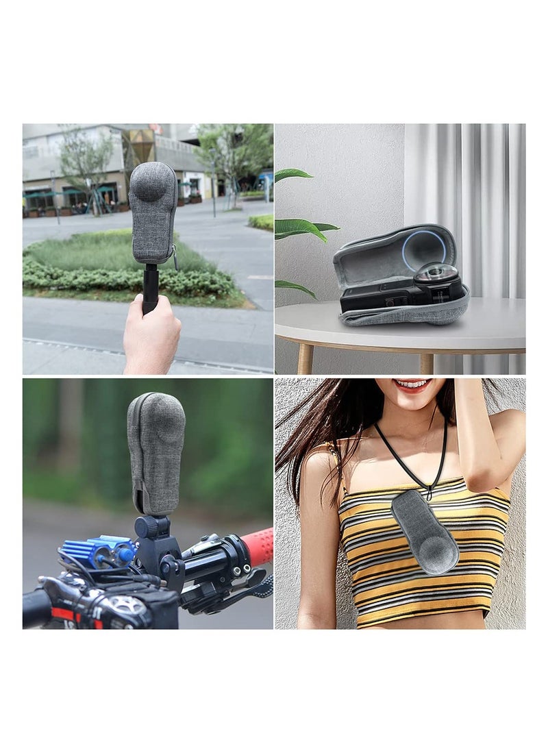 Mini Carrying Case, Protective case Compatible with Insta360 ONE RS 1-inch 360-degree Version, Bottom Open-Mouth Design for Easy Charging Selfie Stick Attachment, Fit For Panoramic Action Camera