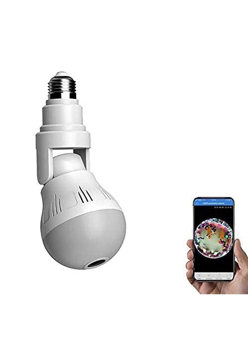 SIOVS HD Wireless Bulb 360 IP WiFi Camera 5mp Fisheye Vision Remoting Monitoring Home Office Security Camera Led Bulb Light