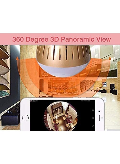 SIOVS HD Wireless Bulb 360 IP WiFi Camera 5mp Fisheye Vision Remoting Monitoring Home Office Security Camera Led Bulb Light
