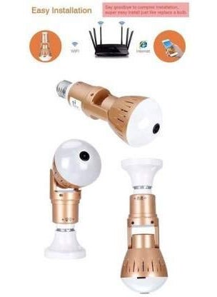 SIOVS HD Wireless Bulb 360 IP WiFi Camera 5mp Fisheye Vision Remoting Monitoring Home Office Security Camera Led Bulb Light