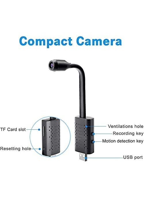 GREENEYE TECHNOLOGY CCTV Camera Mini USB Hidden Camera Spy WiFi Security Camera HD Wireless Body Cam with USB Universal Interface Cloud Storage Window Pc Spy Camera 64 GB 1 Channel