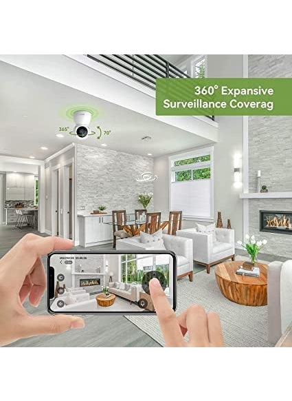 GREENEYE TECHNOLOGY Security Camera CCTV Camera Series WiFi Camera CCTV Camera 1080p Wireless PTZ Bulb Shape V380 Pro Indoor 360 Smart Home Security Camera Light Vision 24x7 Continuous Recording