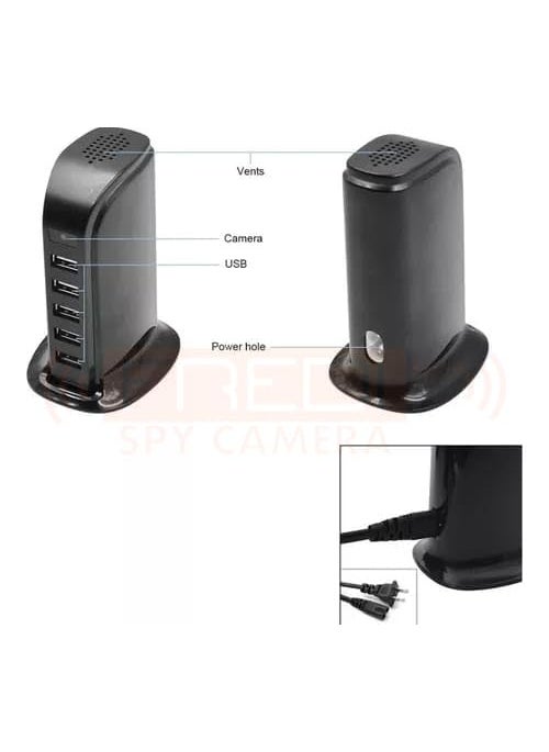 FREDI HD PLUS WiFi Camera Wireless USB Charger Hidden Camera 5 Port USB Hub Covert Nanny Cam 1080P HD Hidden Camera for Office