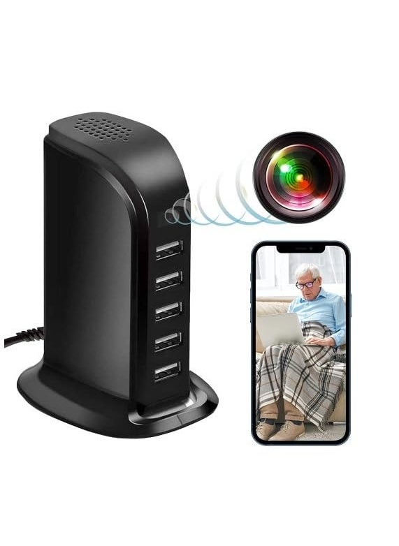 FREDI HD PLUS WiFi Camera Wireless USB Charger Hidden Camera 5 Port USB Hub Covert Nanny Cam 1080P HD Hidden Camera for Office