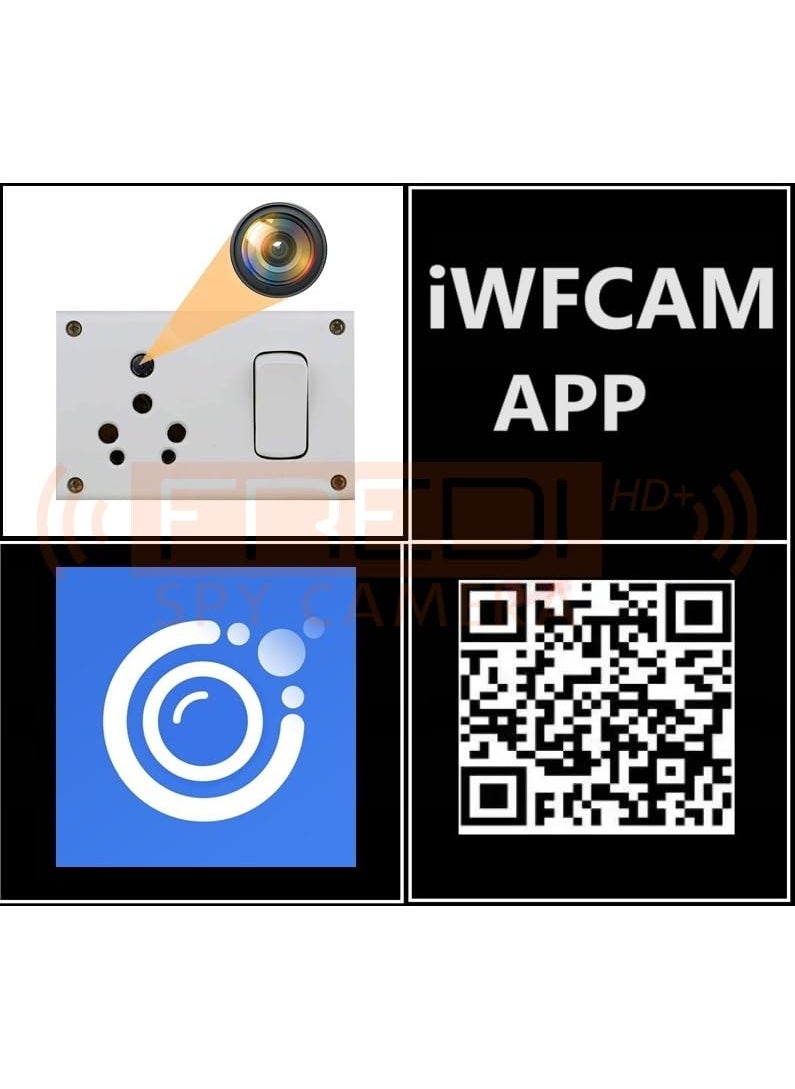 FREDI HD PLUS 4K WiFi Switch Socket Full HD Audio Video Recording Camera 24 Hours Watch Live Home and Office Security Camera iWFCam APP Hidden Camera