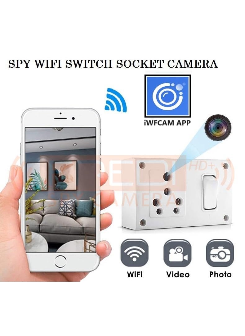 FREDI HD PLUS 4K WiFi Switch Socket Full HD Audio Video Recording Camera 24 Hours Watch Live Home and Office Security Camera iWFCam APP Hidden Camera