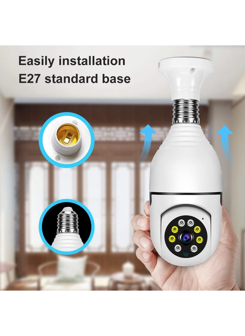 MatLogix WiFi Camera CCTV Camera 1080p Wireless PTZ Bulb Shape V380 Pro Indoor 360 Smart Home Security Camera Light Vision 24x7 Continuous Recording with Motion Sensor LED Light